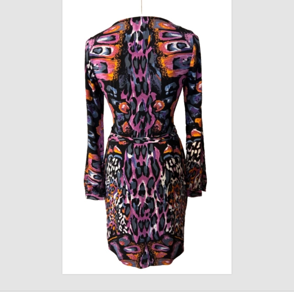 Hale Bob Dress S Small Stretch Career Church Washable Long Sleeve Colorful - Picture 3 of 12